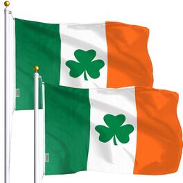 G128 - Ireland Shamrock Flag 3x5 ft 2-Pack Printed Polyester - Assorted Colors