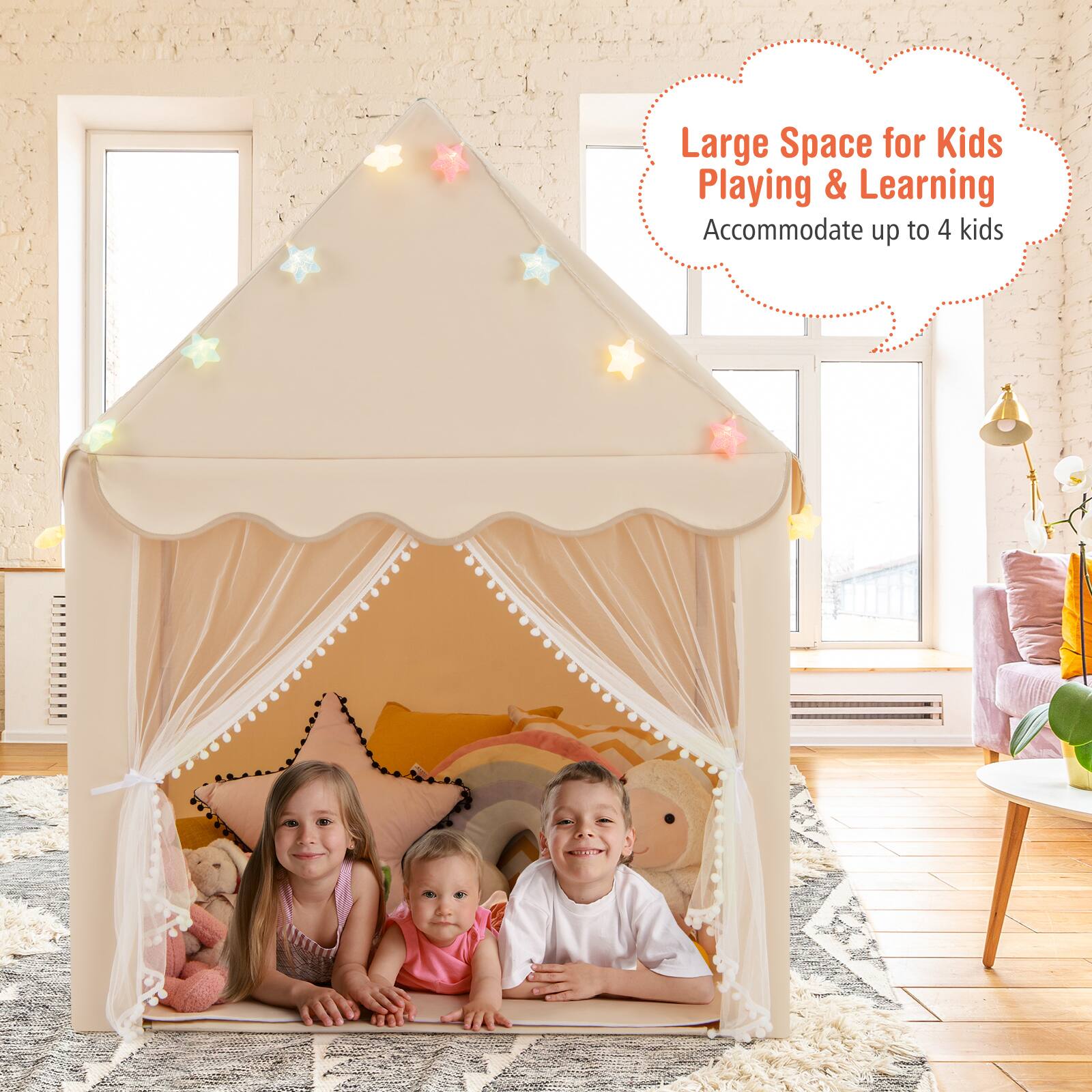 Large Space for Kids Playing & Learning  
Accommodate up to 4 kids