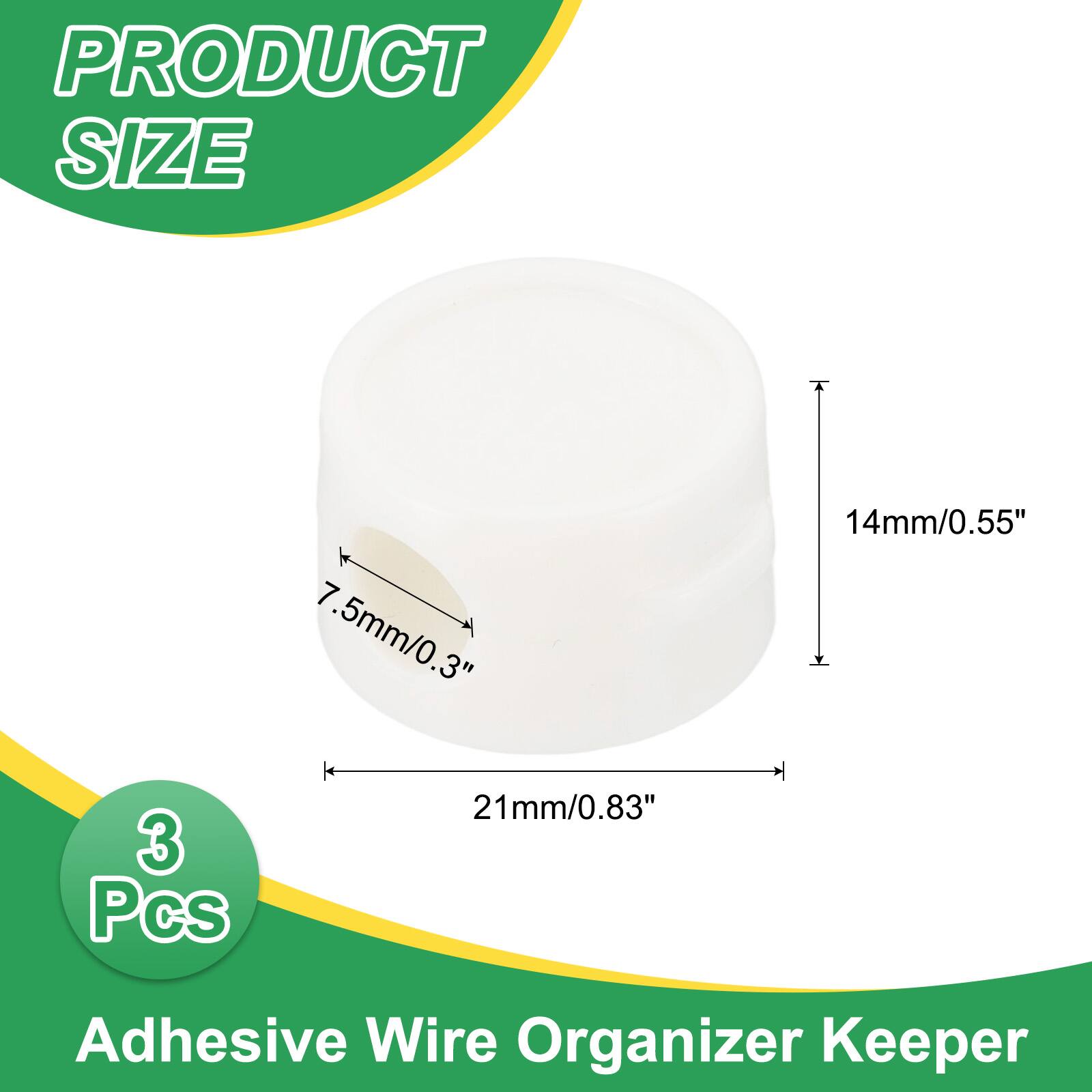 PRODUCT SIZE  
7.5mm/0.3"  
14mm/0.55"  
21mm/0.83"  
3 Pcs  
Adhesive Wire Organizer Keeper