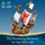 The Durmstrang ship model has large fabric sails.