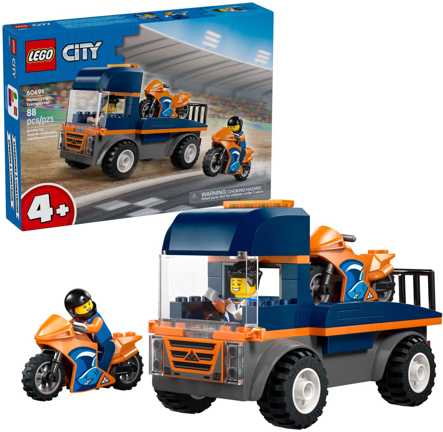 LEGO - City Motorcycle Transporter Toy for Kids 60491