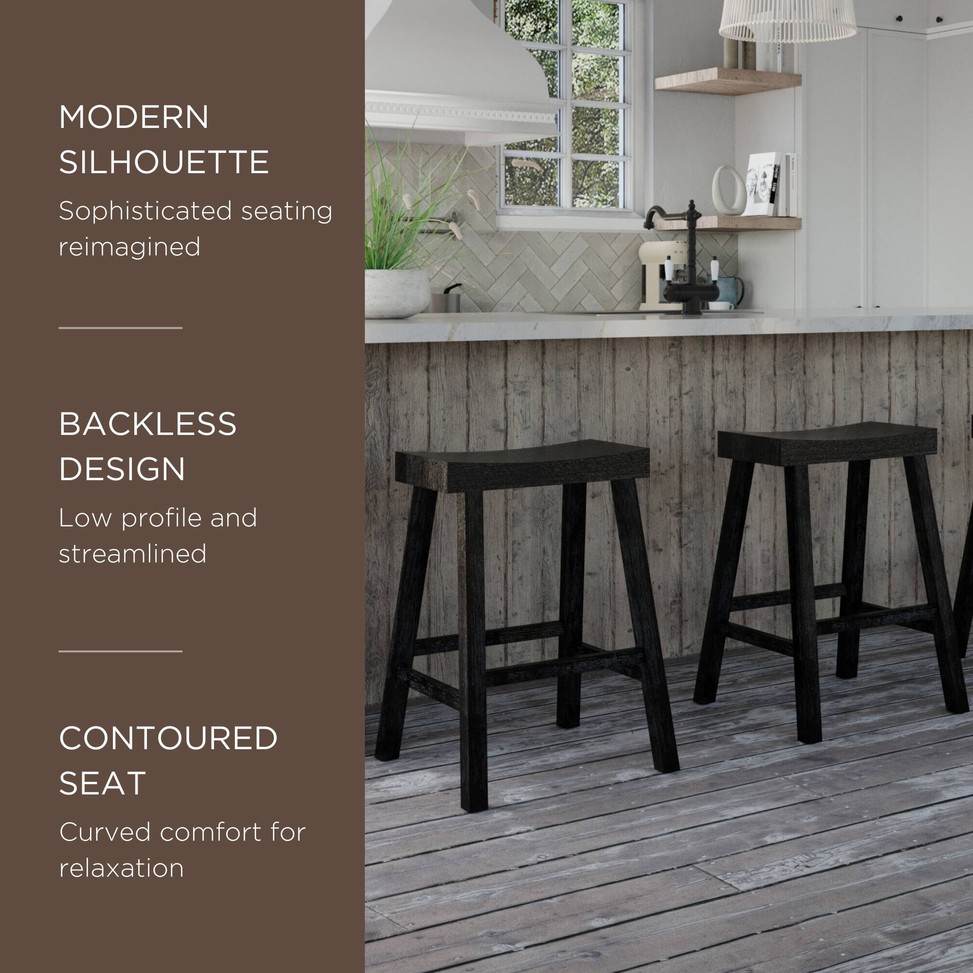 MODERN SILHOUETTE  
Sophisticated seating reimagined  

BACKLESS DESIGN  
Low profile and streamlined  

CONTOURED SEAT  
Curved comfort for relaxation