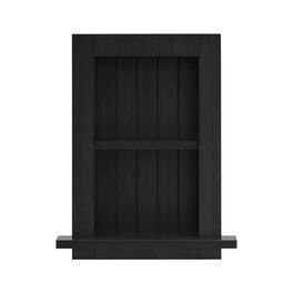 AdirHome - Wood Recessed Wall Cabinet, Built-In Shelf Storage - Black