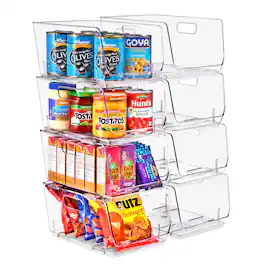 Sorbus - Stackable Storage Bins Open Front, Pantry Bins for Storage and Organization, (Medium 8 Pack) - Clear