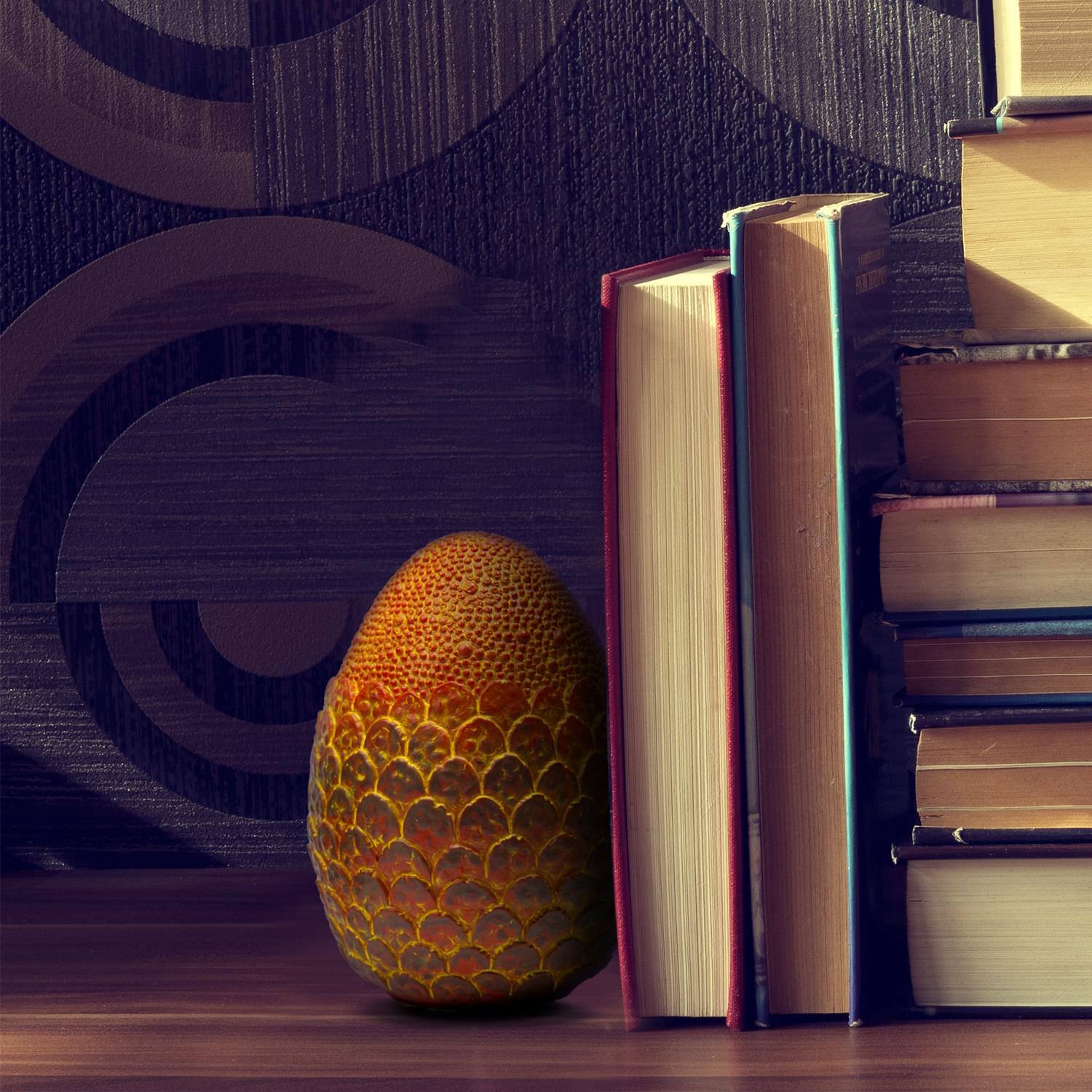 Alt View 10. Toynk - Dragon Egg Paperweight Replica | Solid Resin 4.5-Inch | Fleece Pouch | Red - Red.