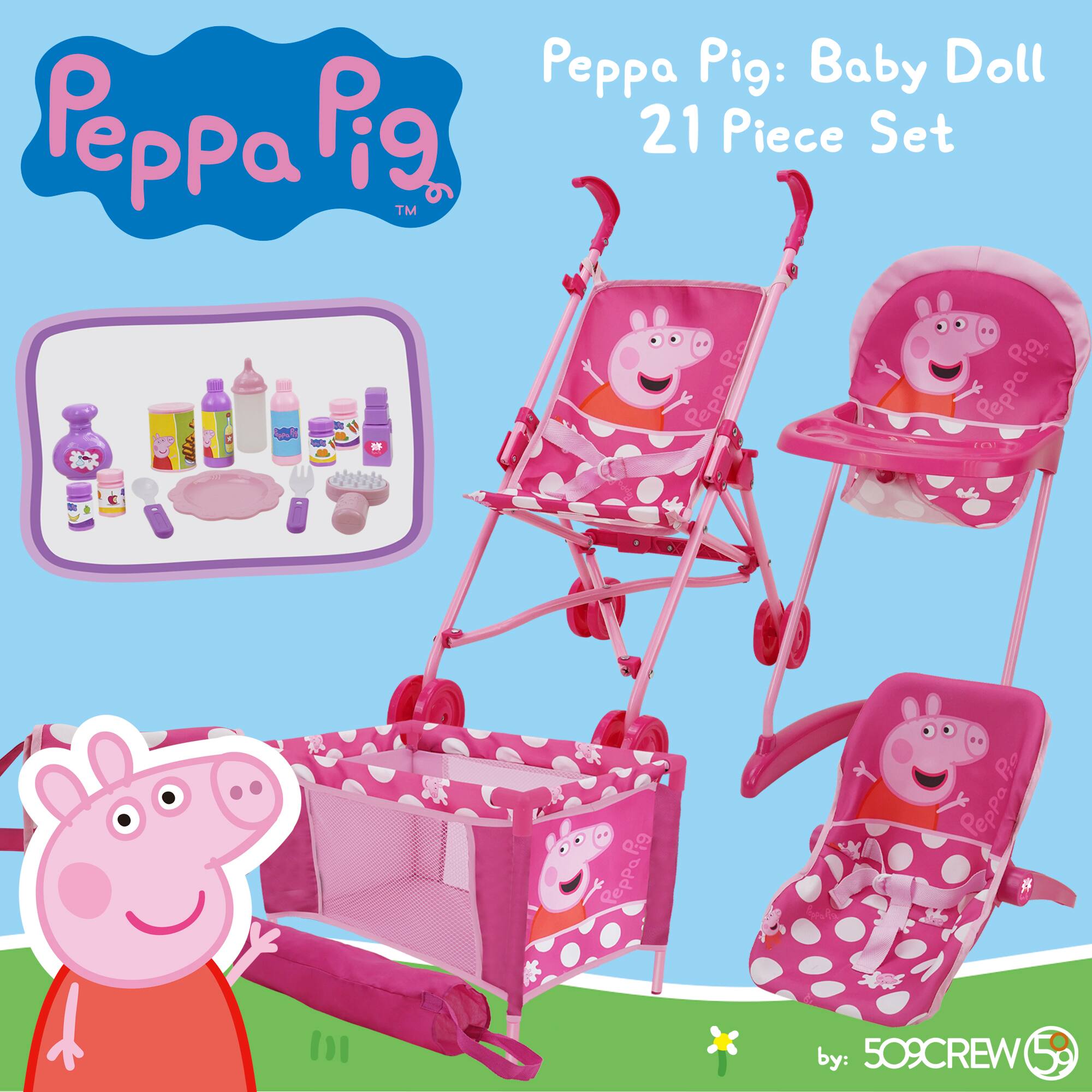 Peppa Pig: Baby Doll 21 Piece Set by 509 Crew