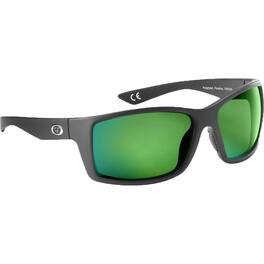 Flying Fisherman - Rafter Floating Sunglasses - Matte Black/Amber Green Mirror
