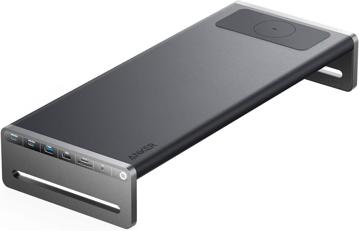 Anker - 675 USB-C Docking Station (12-in-1, Monitor Stand, Wireless) - Dark Gray