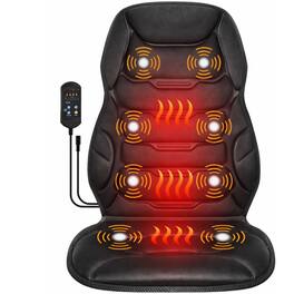 Kitcheniva - Electric Massage Chair Cushion with Heat for Back and Neck Relaxation - Black