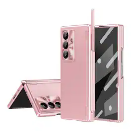 Dteck - Rugged Shockproof Case For Samsung Galaxy Z Fold8 Ultra with Stylus+2 Hinge Cover+Screen Protector Included - Pink
