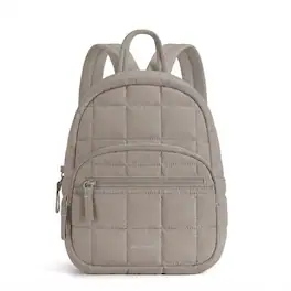 Bagsmart - Backpack Purses for Women,Lightweight Quilted Mini Backpack,Water-resistant Puffer Small Daily Backpack Fashion Bookbag - Camel