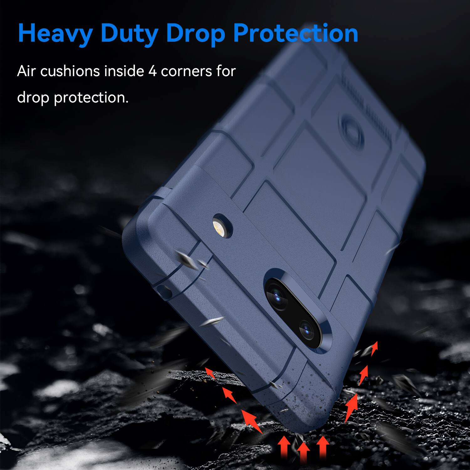 Heavy Duty Drop Protection

Air cushions inside 4 corners for drop protection.