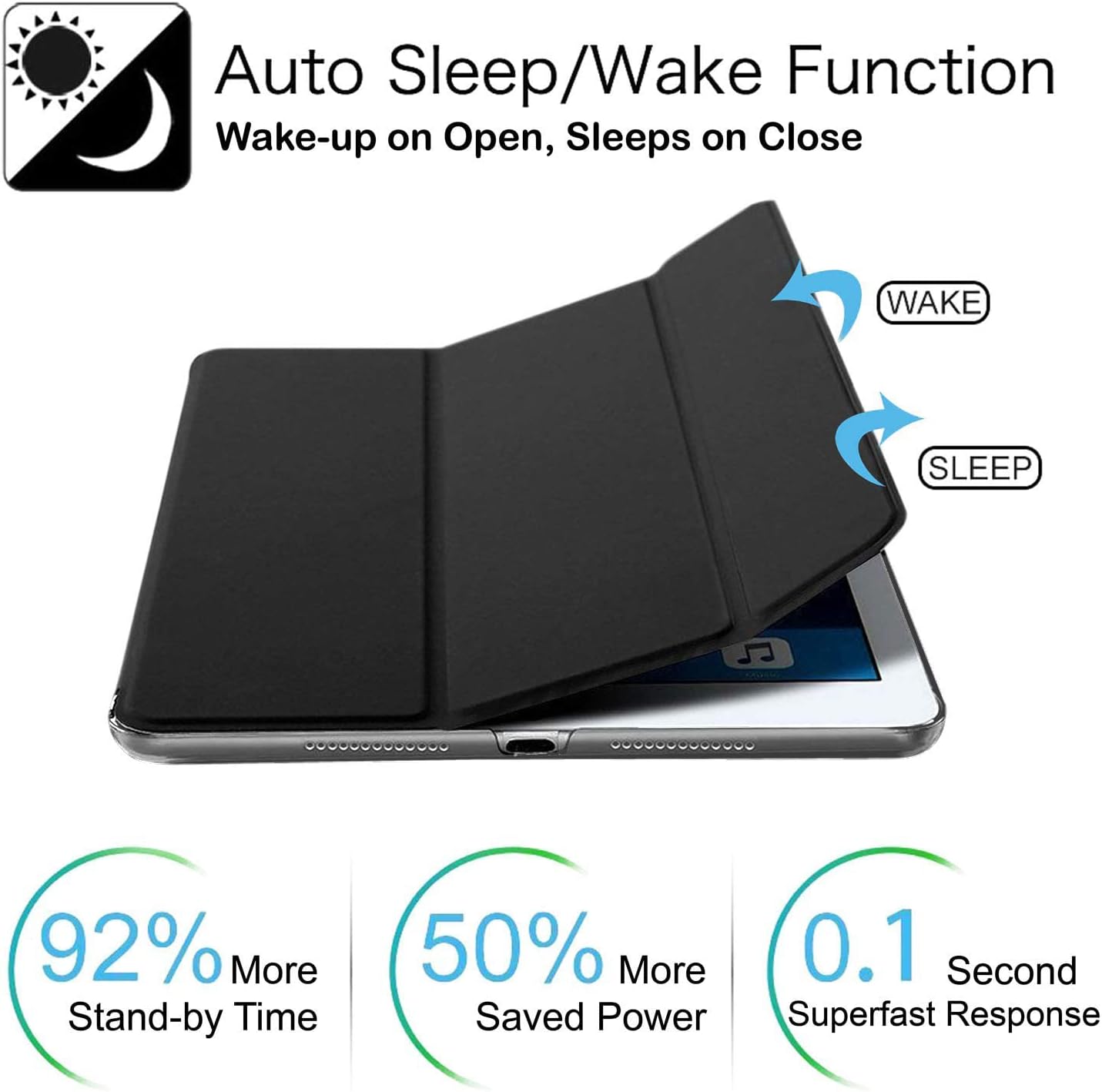 Auto Sleep/Wake Function  
Wake-up on Open, Sleeps on Close

WAKE  
SLEEP

92% More Stand-by Time  
50% More Saved Power  
0.1 Second Superfast Response