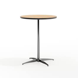 Flash Furniture - Lars 24'' Round Wood Cocktail Table with 30'' and 42'' Columns - Natural