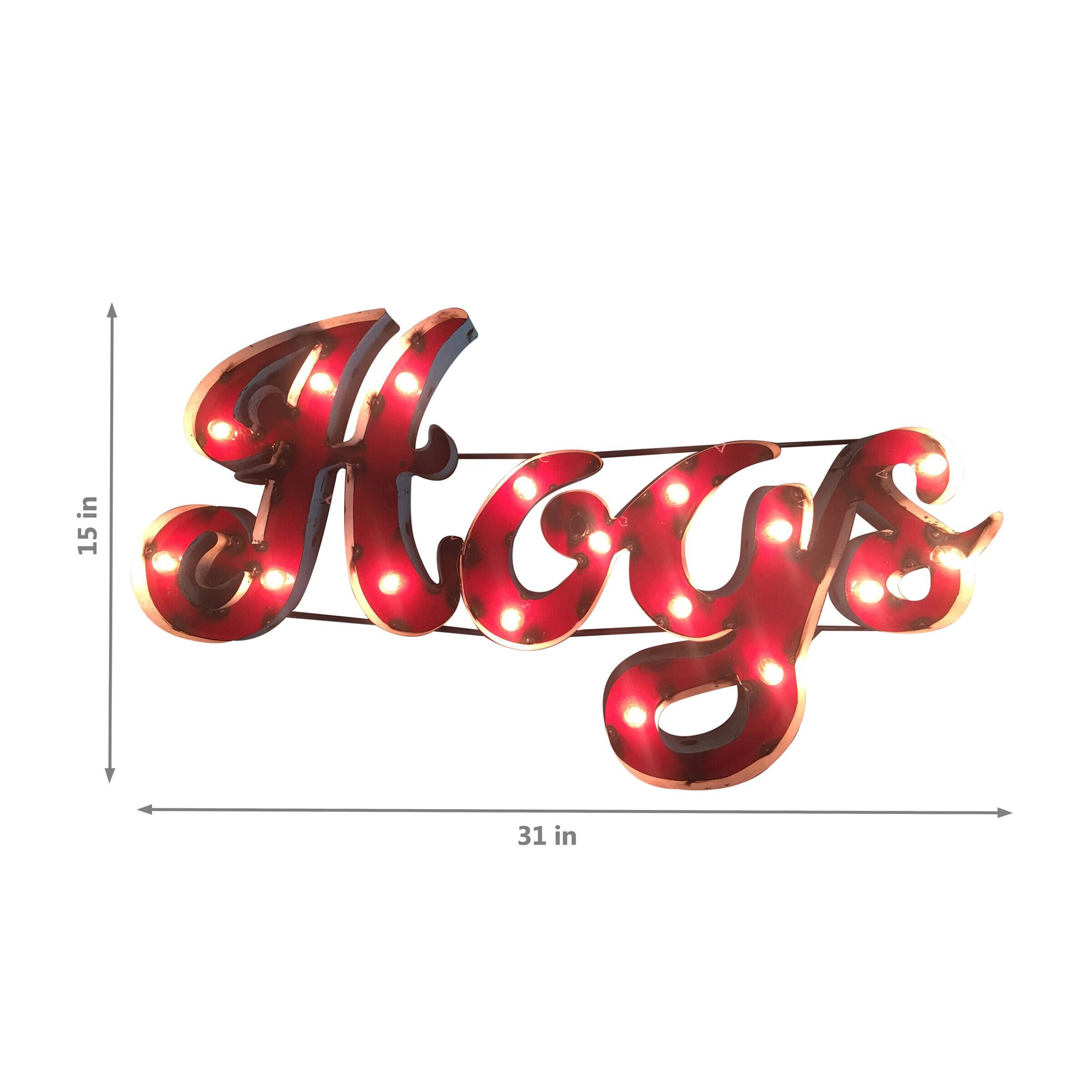 Alt View 1. Imperial - Arkansas Razorbacks Logo Lighted Recycled Metal Sign - Multicolor.