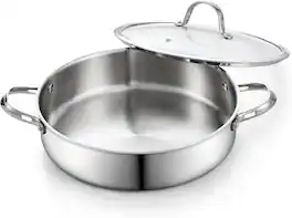 Cooks Standard - Multi-Ply Clad Saute Pan With Lid,12-Inch - Stainless Steel