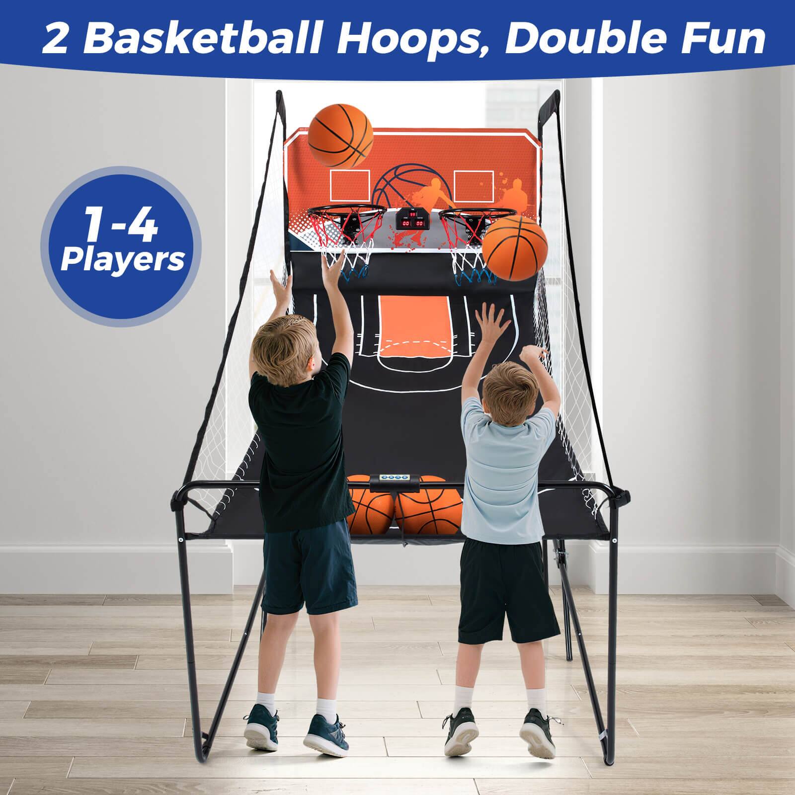 2 Basketball Hoops, Double Fun  
1-4 Players