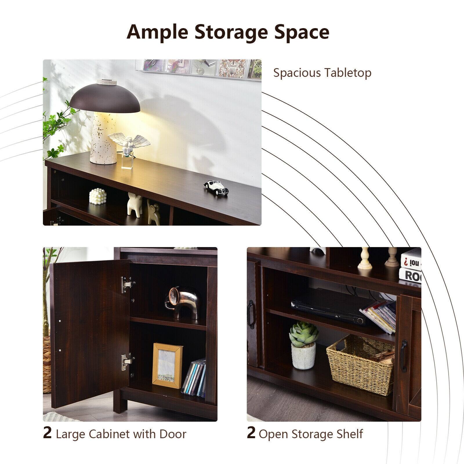 Ample Storage Space

Spacious Tabletop

2 Large Cabinet with Door

2 Open Storage Shelf