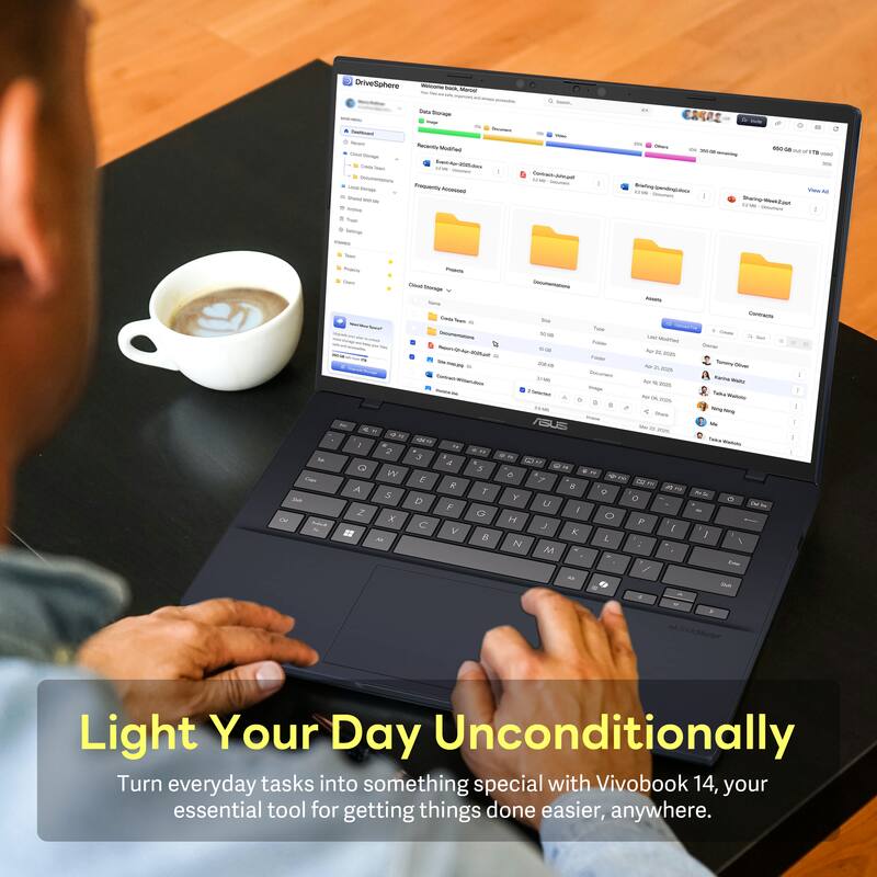 DriveSphere

Light Your Day Unconditionally

Turn everyday tasks into something special with Vivobook 14, your essential tool for getting things done easier, anywhere.