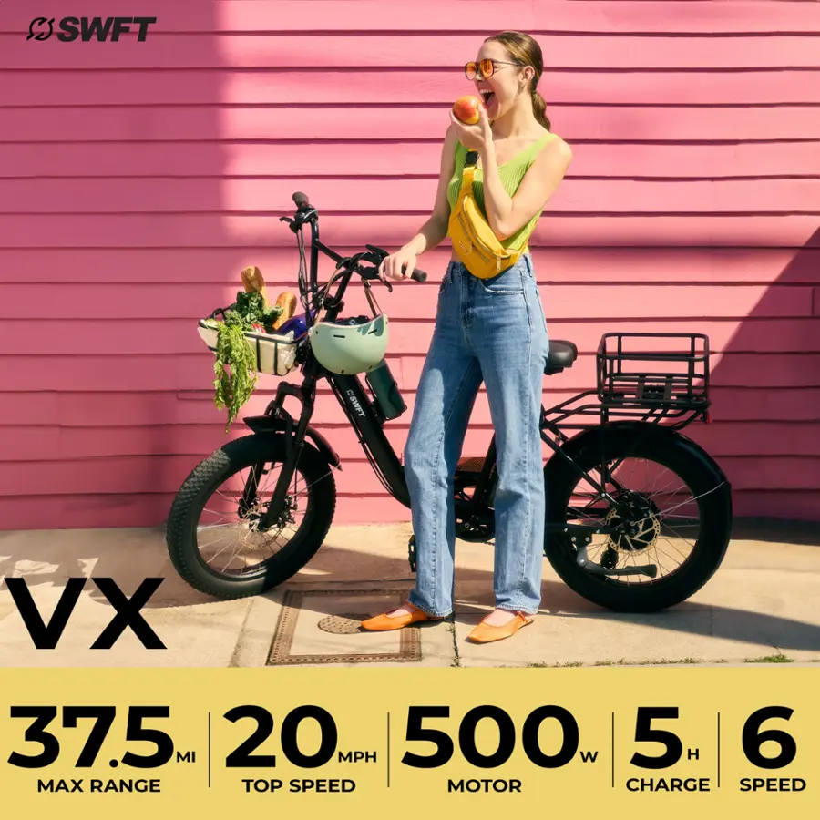 SWFT VX 37.5 20 500 5 6 MAX RANGE TOP SPEED MOTOR CHARGE SPEED