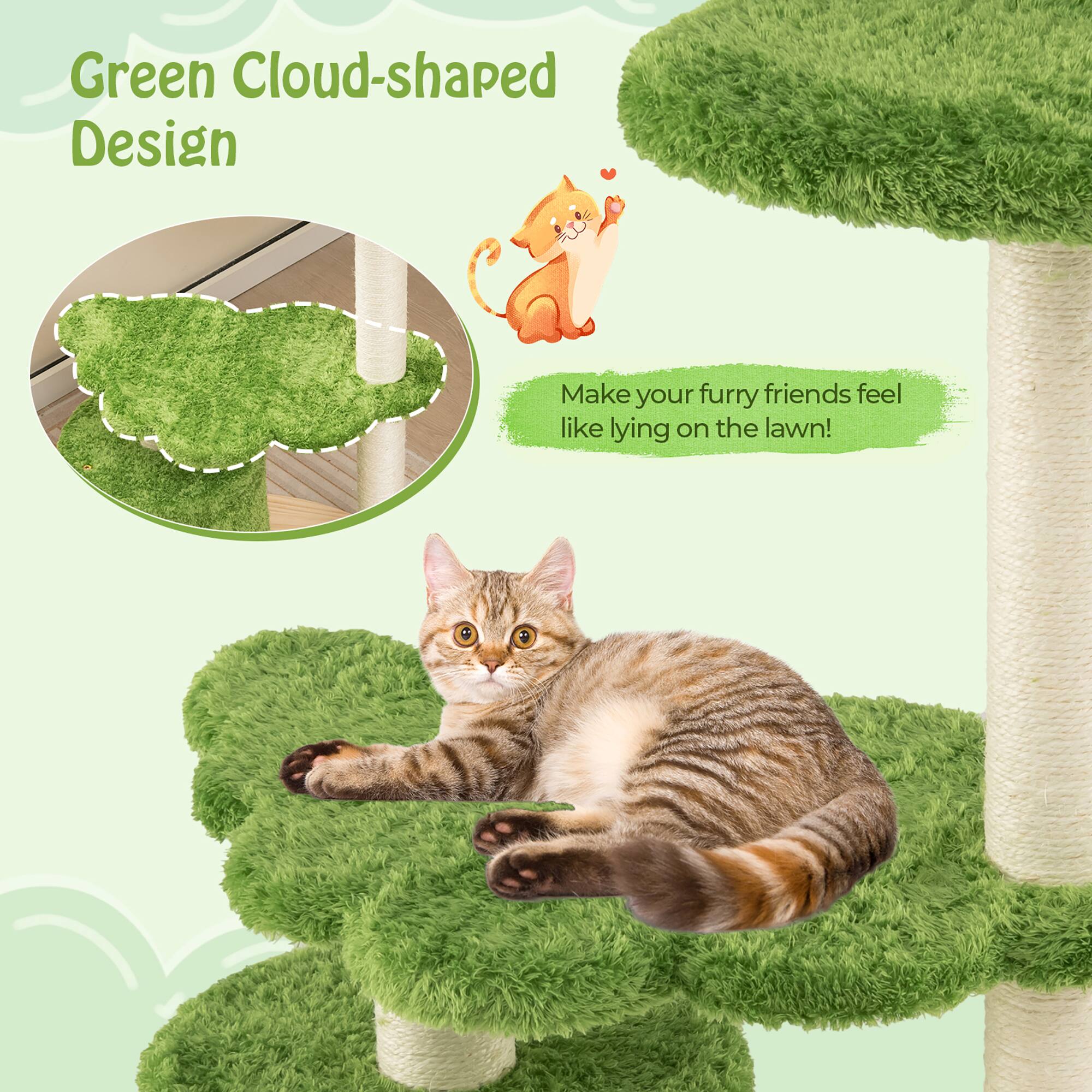 Green Cloud-shaped Design

Make your furry friends feel like lying on the lawn!