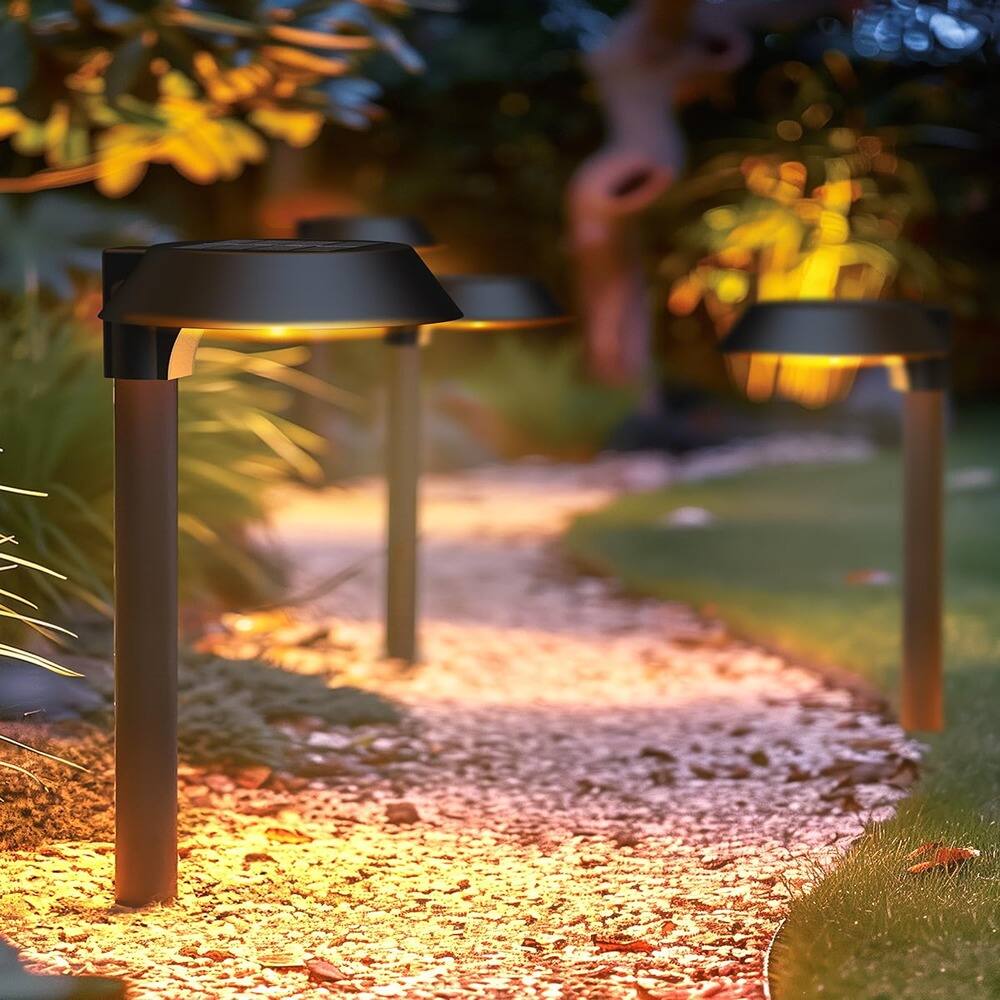 Angle. MOSZAR LLC - Solar Lights Outdoor Waterproof, LED Solar Pathway Lights - Black.