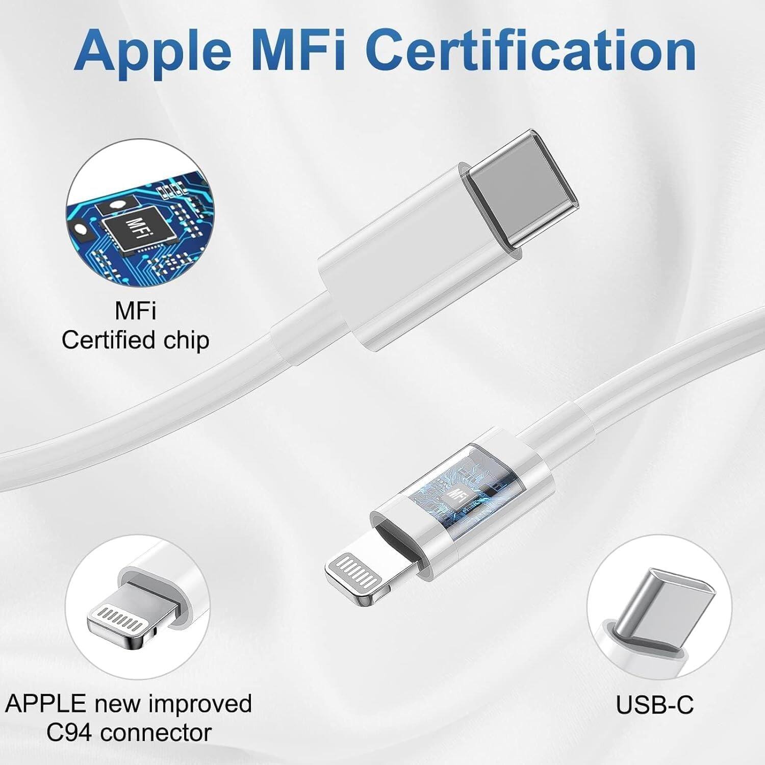 Apple MFi Certification, MFi Certified chip, APPLE new improved C94 connector, USB-C