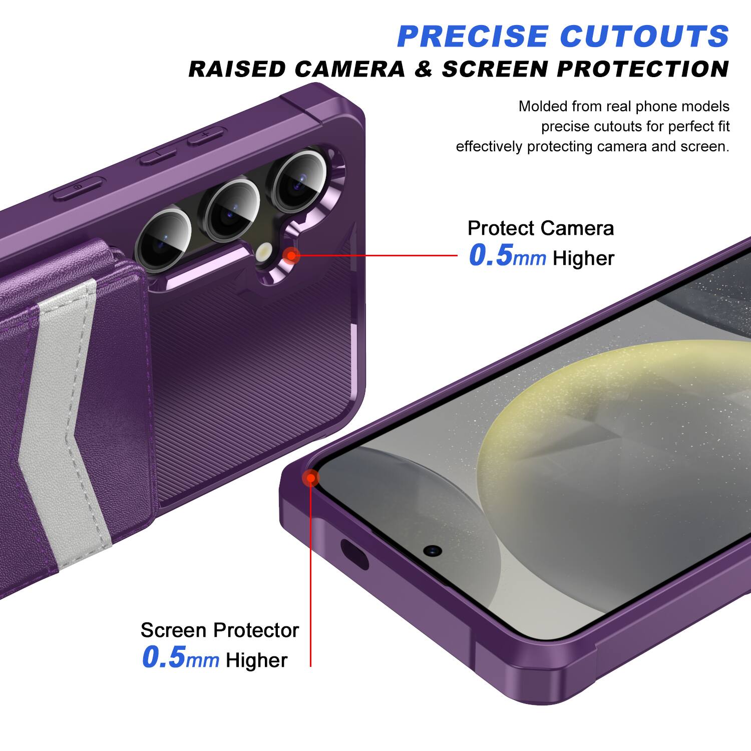 PRECISE CUTOUTS RAISED CAMERA & SCREEN PROTECTION

Molded from real phone models precise cutouts for perfect fit effectively protecting camera and screen.

Protect Camera 0.5mm Higher

Screen Protector 0.5mm Higher
