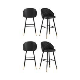 New Classic Furniture - Oliver Vegan Leather Bar Chair (Set of 4) - Black