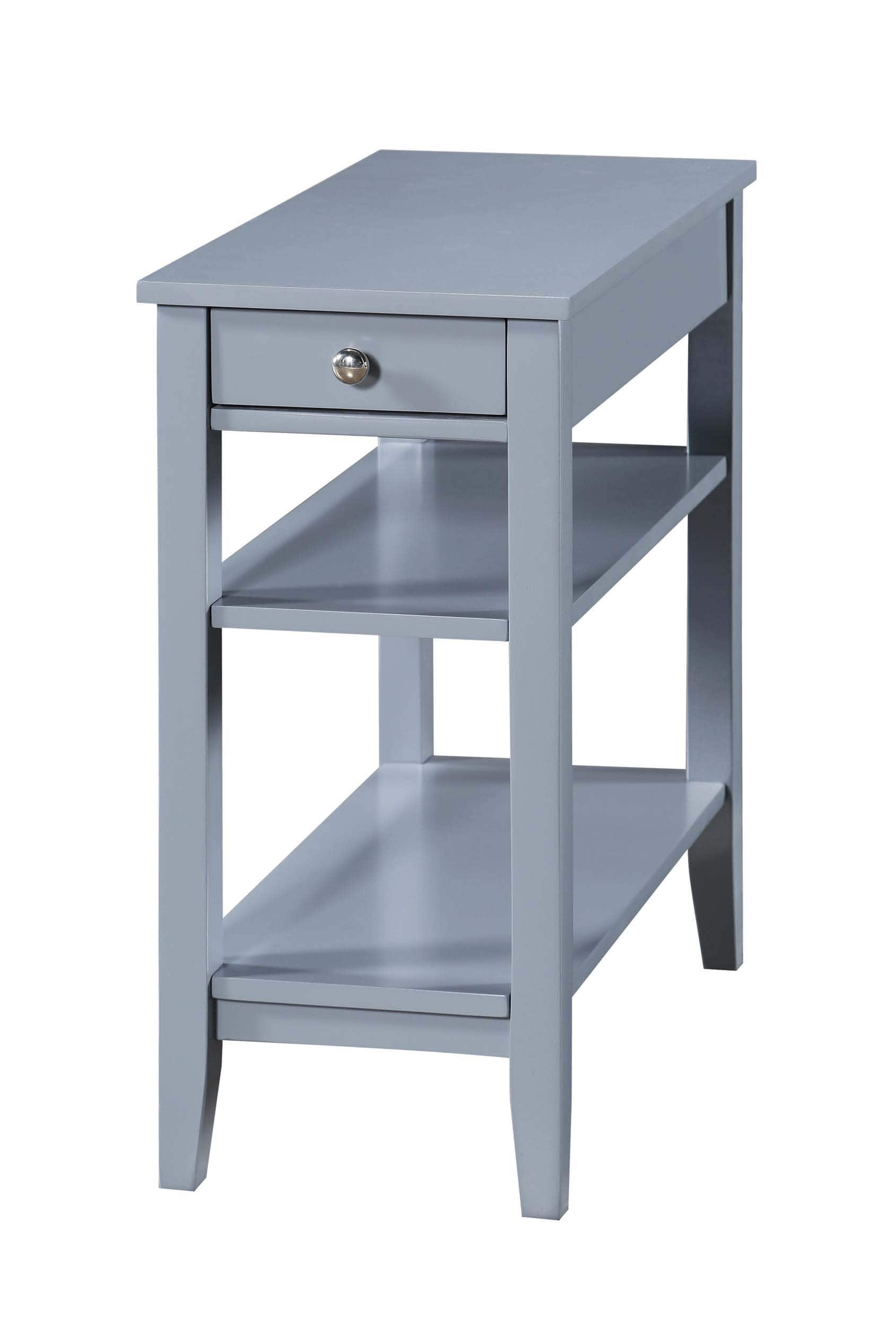 PO3TICJUNKI3 - Heritage Chairside End Table With Drawer 23 5 - Classic Living Room Storage Shelf Bedroom Nightstand - Gray