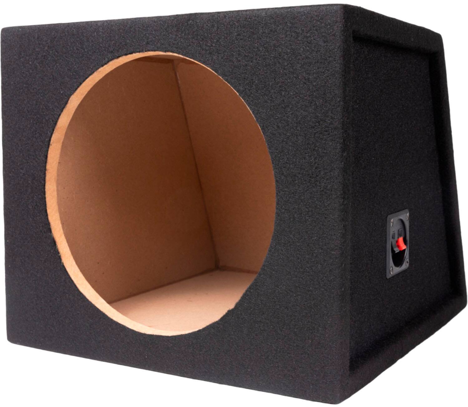 Angle. Maxxlink - 10" Single Sealed Subwoofer Enclosure - Black.