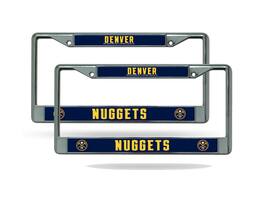 Rico Industries - Denver Nuggets (Set of 2) Chrome Metal License Plate Frames - Multi