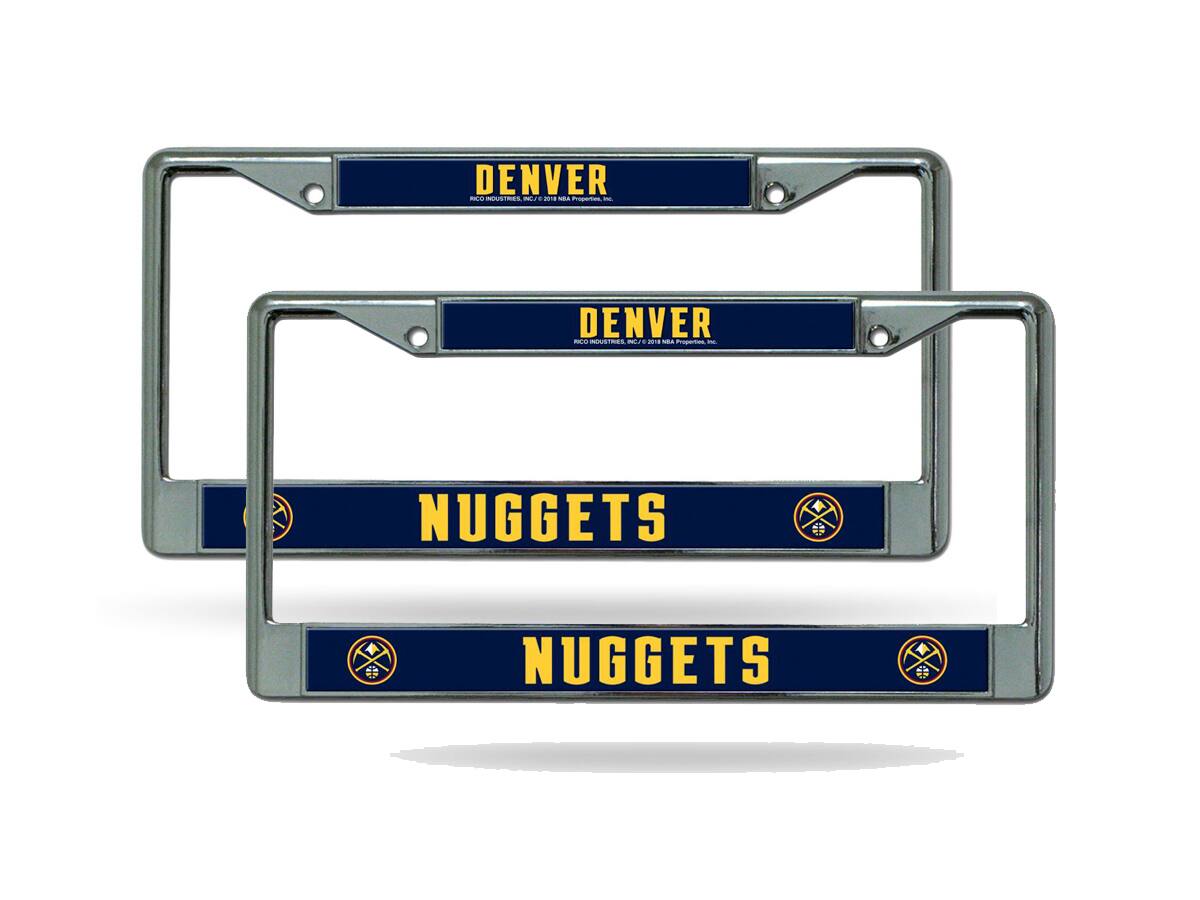 Denver Nuggets (Set of 2) Chrome Metal License Plate Frames