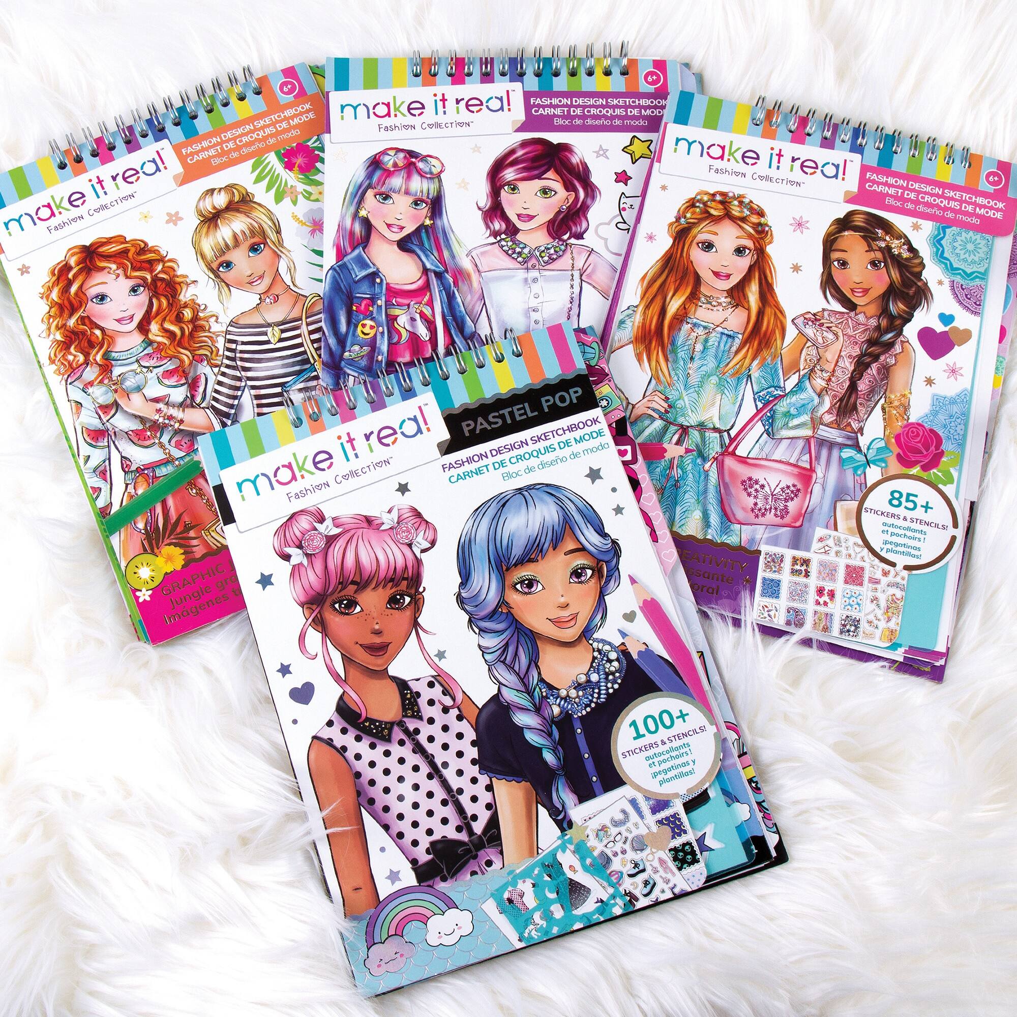 Make It Real Fashion Design Sketchbook: Blooming Creativity W/ 90 ...
