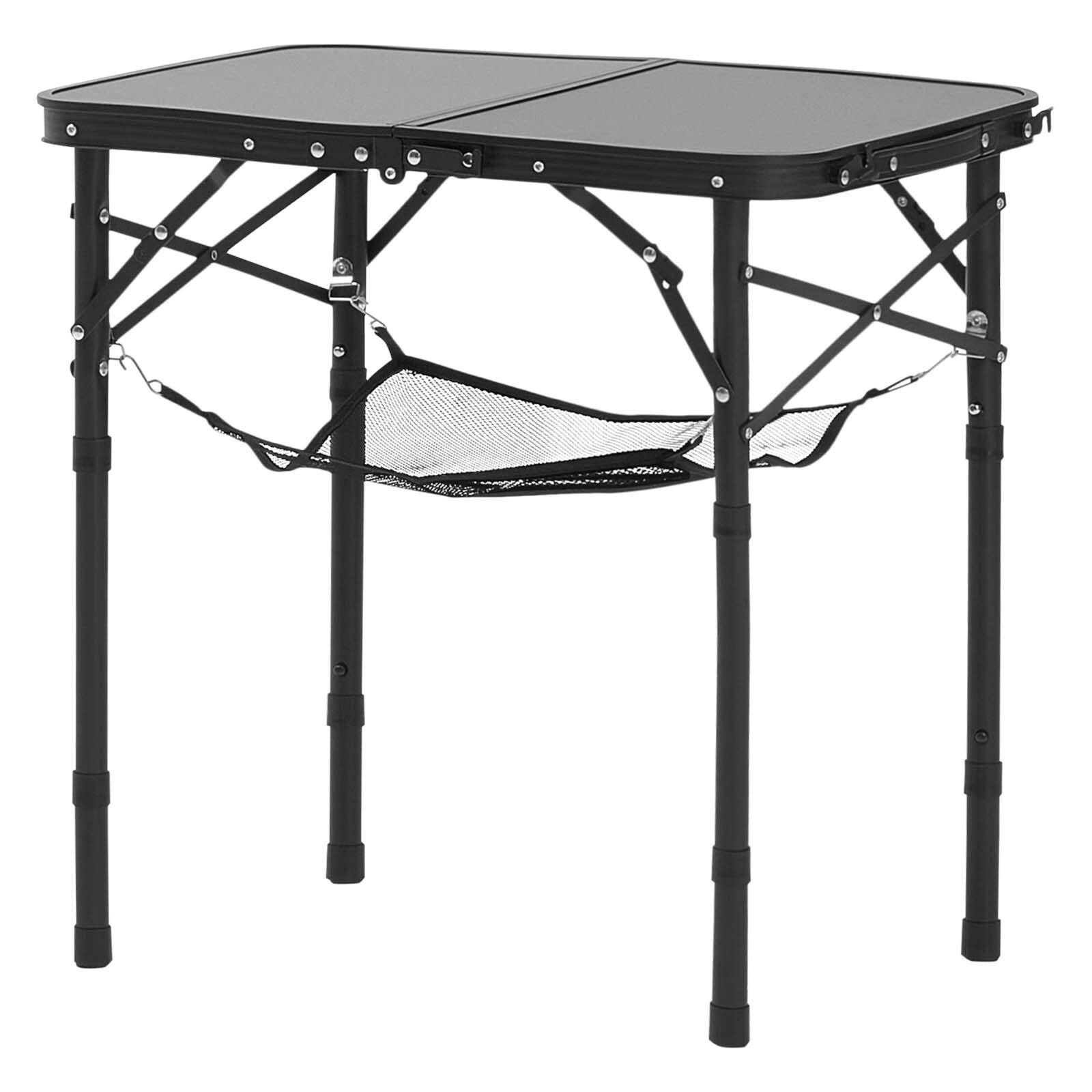 Alt View 8. Glintex - Camping Table, Adjustable Height Folding Camping Desk with Mesh Layer, Portable Lightweight for BBQ & Picnic - Black.