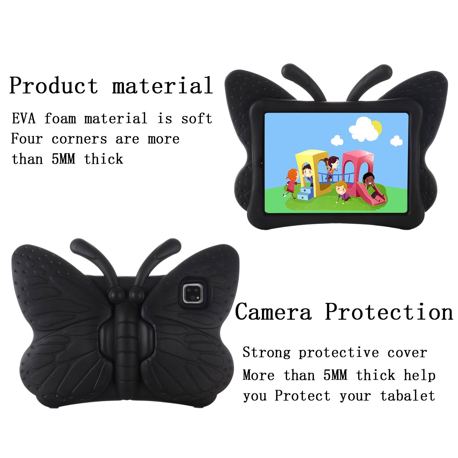 Product material  
EVA foam material is soft  
Four corners are more than 5MM thick  

Camera Protection  
Strong protective cover  
More than 5MM thick help you Protect your tablet