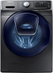 Front. Samsung - 4.5 Cu. Ft. High-Efficiency Stackable Smart Front Load Washer with Steam and AddWash - Black Stainless Steel.