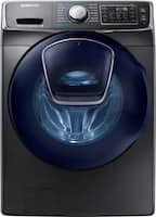 Samsung - 4.5 Cu. Ft. 14-Cycle Addwash High-Efficiency Fingerprint Resistant Front-Loading Washer with Steam - Black stainless steel - Front_Zoom