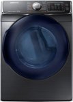 Front. Samsung - 7.5 Cu. Ft. Stackable Gas Dryer with Steam and Sensor Dry - Black Stainless Steel.