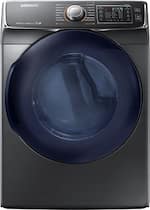 Samsung - 7.5 Cu. Ft. 14-Cycle High-Efficiency Electric Dryer with Steam - Black stainless steel - Front_Standard