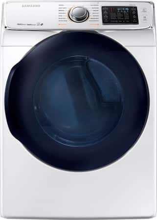 Samsung - 7.5 Cu. Ft. 14-Cycle High-Efficiency Electric Dryer with Steam - White