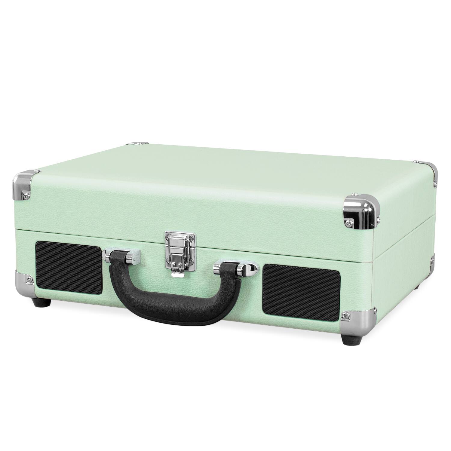 Alt View 11. Victrola - Journey Bluetooth Suitcase Record Player with 3-speed Turntable - Hint of Mint.