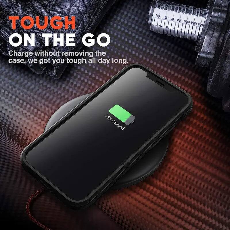 TOUGH ON THE GO  
Charge without removing the case, we got you tough all day long.  
75% Charged