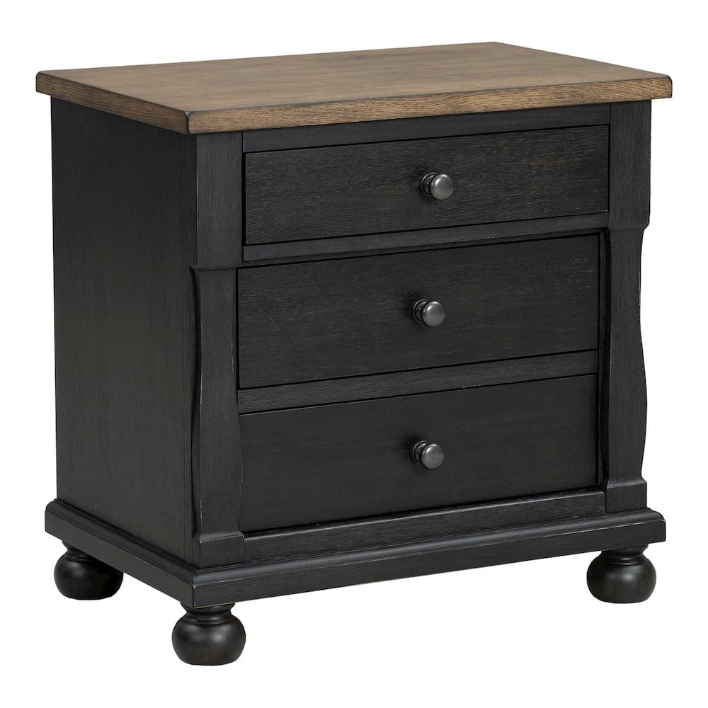 Furniture of America - Millers Farmhouse 3-Drawer Adult Nightstand - Black