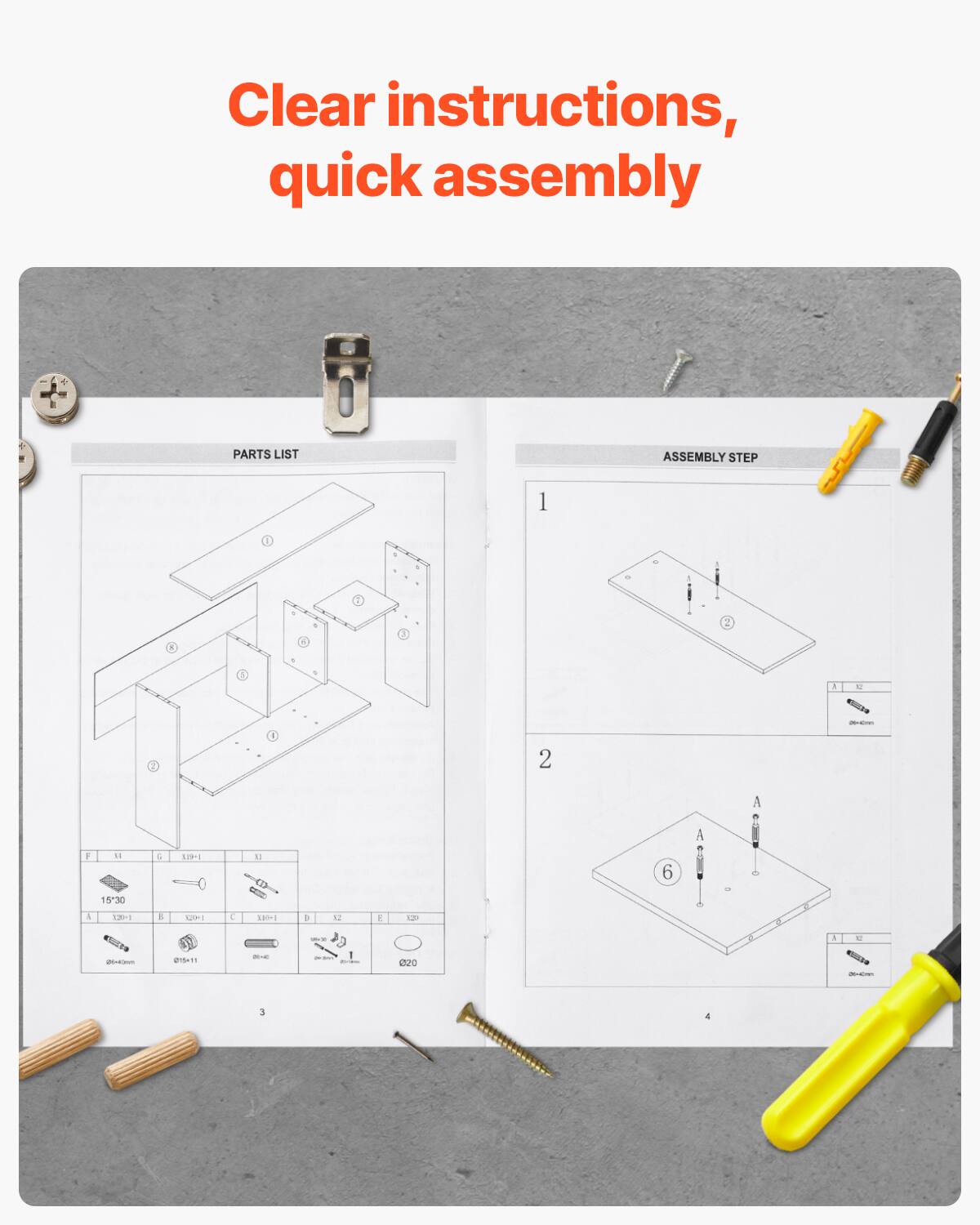 Clear instructions, quick assembly

PARTS LIST

1.  
2.  
3.  
4.  
5.  
6.  

A  
B  
C  
D  
E  
F  
G  
H  
I  
J  
K  
L  
M  
N  
O  
P  
Q  
R  
S  
T  
U  
V  
W  
X  
Y  
Z  

15*30  
15*11  
10*11  
10*11  
10*11  
10*11  
10*11  
10*11  
10*11  
10*11  
10*11  
10*11  
10*11  
10*11  
10*11  
10*11  
10*11  
10*11  
10*11  
10*11  
10*11  
10*11  
10*11  
10*11  
10*11  
10*11  
10*11  
10*11  
10*11  
10