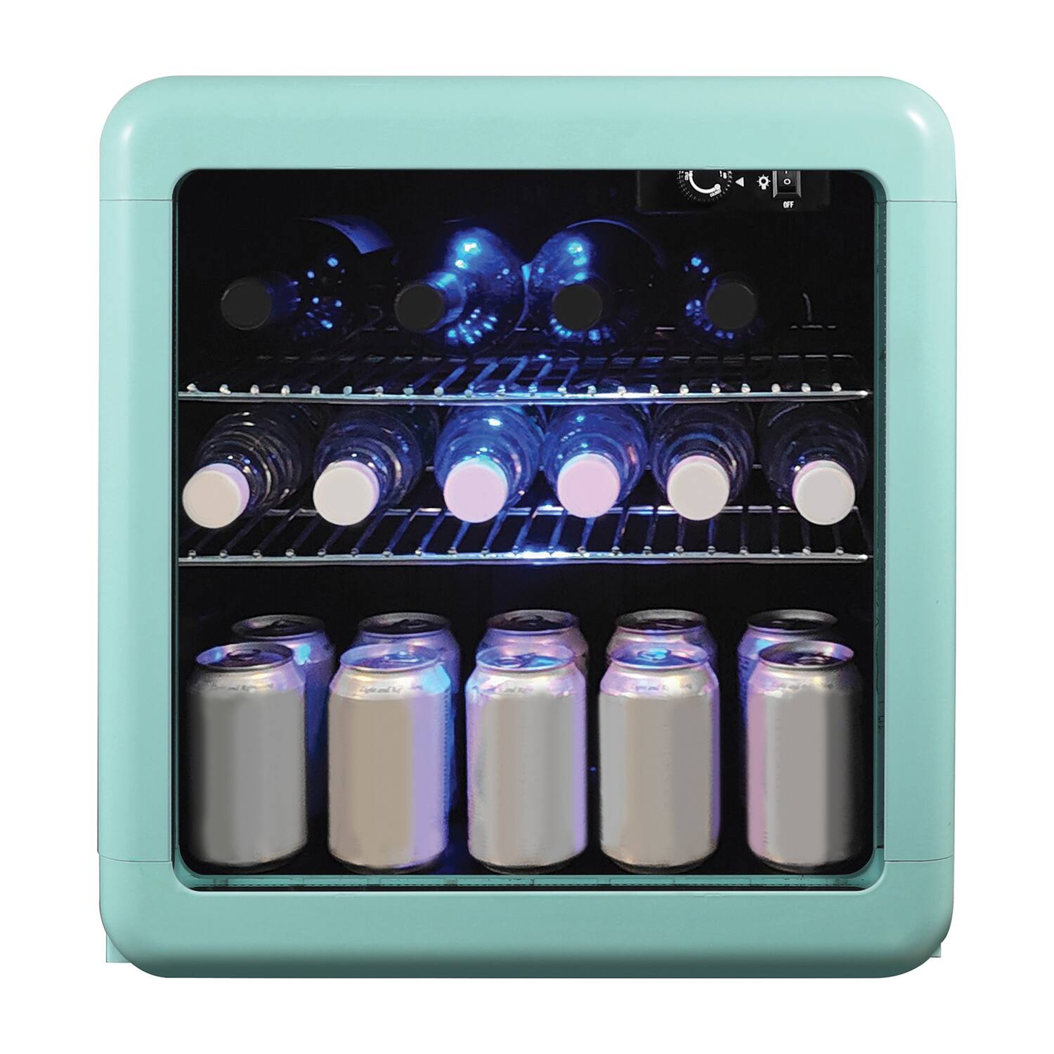 Left. Magic Chef - 1.7-Cu. Ft. Retro Beverage Cooler - Green.