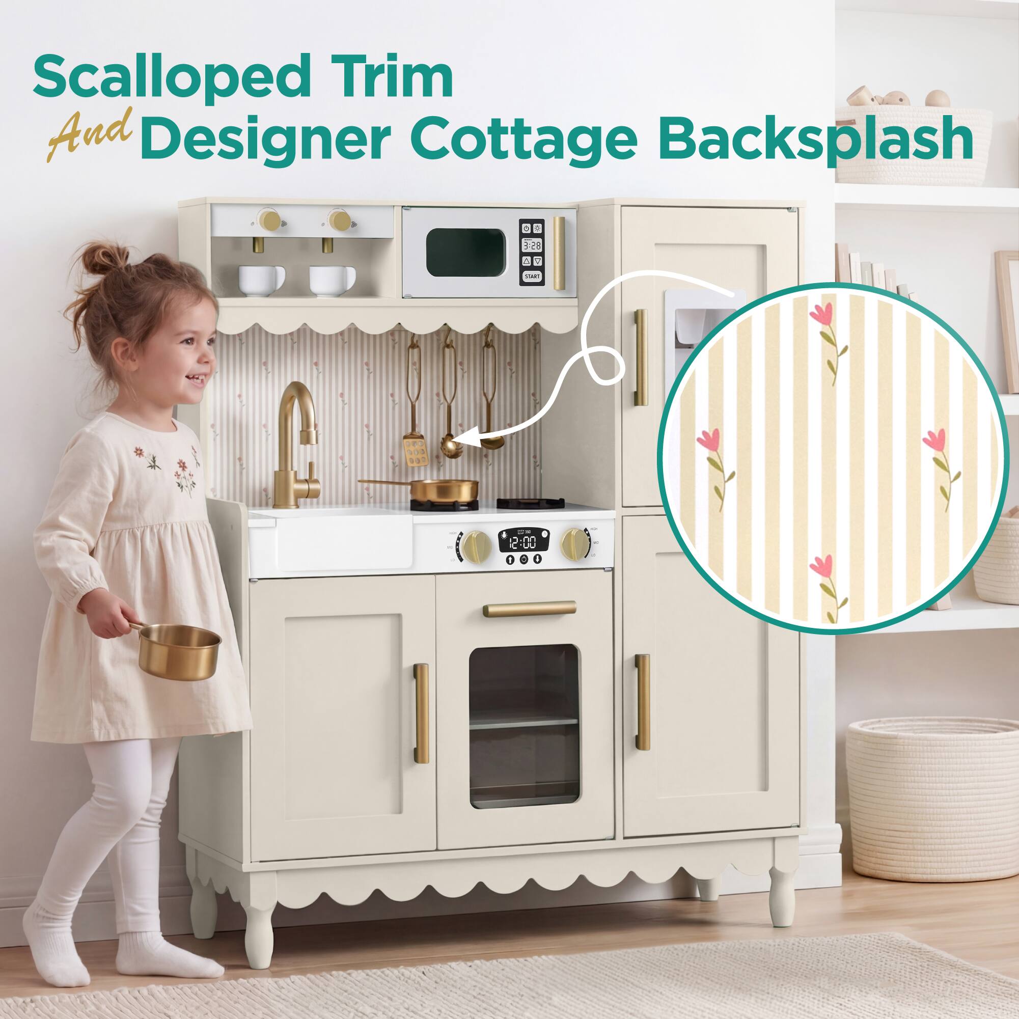 Scalloped Trim And Designer Cottage Backsplash