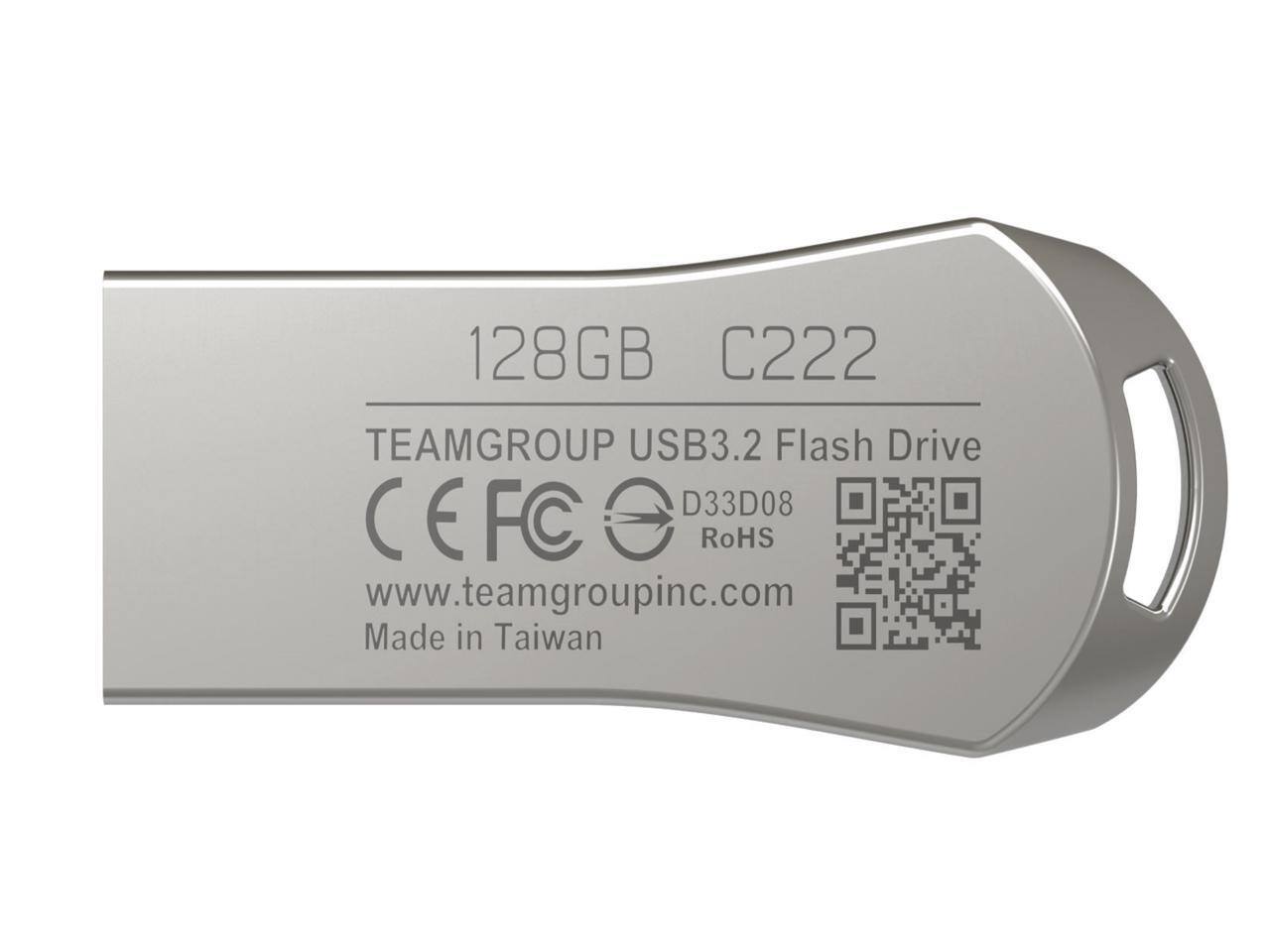 128GB C222 TEAMGROUP USB3.2 Flash Drive  
D33D08 CE FC RoHS  
www.teamgroupinc.com  
Made in Taiwan