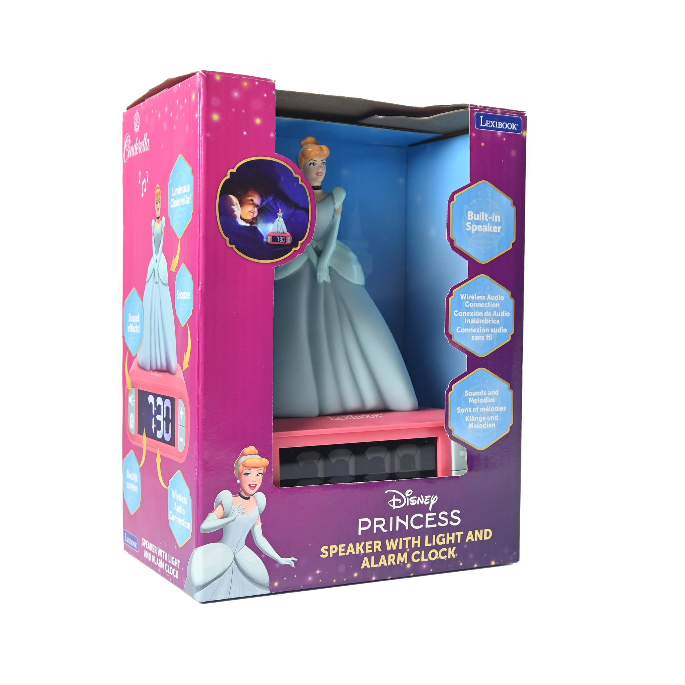 Cinderella

LEXIBOOK

Built-in Speaker

Wireless Audio Connection

Sounds and Melodies

Disney PRINCESS AND WITH LIGHT SPEAKER CLOCK ALARM