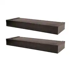 Front. Hillman - High & Mighty 18 Inch Modern Floating Shelf Holds Up To 15 Pounds, Espresso - Brown.
